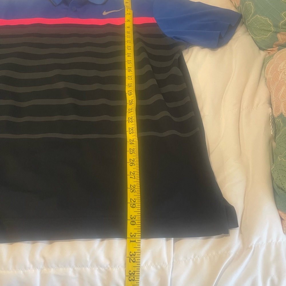 Nike Golf Shirt Men's Blue and Black Polo Shirt with Dark Pink Stripe Mens XL - Picture 6 of 6